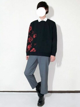 「H&M DIVIDED（エイチアンドエム　ディヴァイデッド）のアイテム（スウェット）」を使った、しぐぅ🌙さん（メンズ・180cm）の秋コーディネート