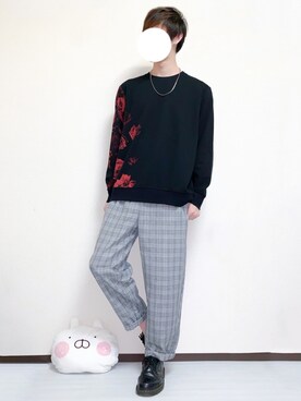「H&M DIVIDED（エイチアンドエム　ディヴァイデッド）のアイテム（スウェット）」を使った、しぐぅ🌙さん（メンズ・180cm）の春コーディネート