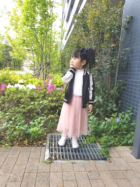 「Right-on（ライトオン）のアイテム（ブルゾン）」を使った、ayuさん（キッズ・120cm）の春コーディネート