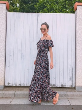 「Vicente（ヴィセンテ）の【中村アンナコラボ】マーメイドマキシスカート（スカート）」を使った、黒木 ナツミ🦋さん（レディース・162cm）の夏コーディネート