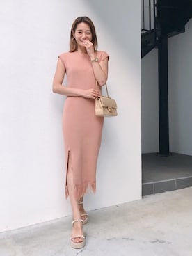 「シャネル」｜「アイテム（ワンピース/ドレス）」を使った、黒木 ナツミ🦋さん（レディース・162cm）の春コーディネート