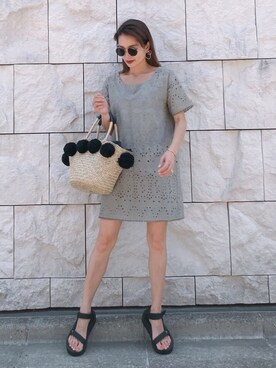 「Teva（テバ）のTEVA FLATFORM UNIVERSAL（サンダル）」を使った、黒木 ナツミ🦋さん（レディース・162cm）の春コーディネート