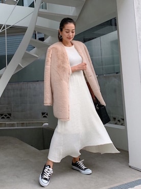 「アイラブCONVERSE」｜「アイテム（その他アウター）」を使った、黒木 ナツミ🦋さん（レディース・162cm）の冬コーディネート