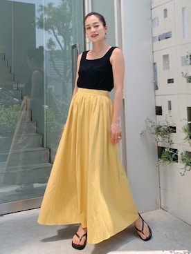 「マスタードイエロー」｜黒木 ナツミ🦋さん（レディース・162cm）の夏コーディネート