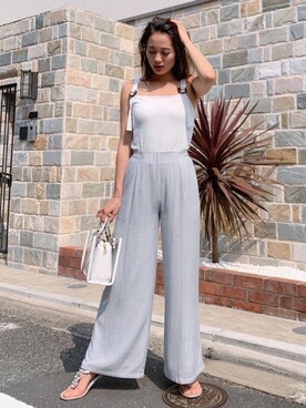 「Vicente（ヴィセンテ）のアイテム（キャミソール）」を使った、黒木 ナツミ🦋さん（レディース・162cm）の夏コーディネート