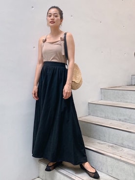 「Vicente（ヴィセンテ）のアイテム（キャミソール）」を使った、黒木 ナツミ🦋さん（レディース・162cm）の夏コーディネート