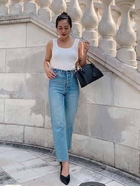 「Vicente（ヴィセンテ）のアイテム（タンクトップ）」を使った、黒木 ナツミ🦋さん（レディース・162cm）の夏コーディネート