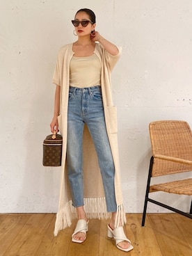 「Steven Alan（スティーブンアラン）のアイテム（アクセサリー）」を使った、黒木 ナツミ🦋さん（レディース・162cm）の夏コーディネート