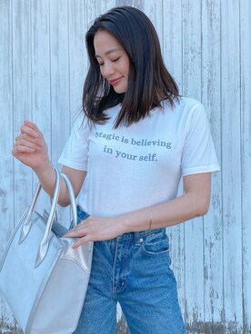「Steven Alan（スティーブンアラン）のアイテム（アクセサリー）」を使った、黒木 ナツミ🦋さん（レディース・162cm）の夏コーディネート