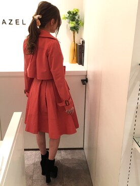 「REDYAZEL（レディアゼル）のアイテム（トレンチコート）」を使った、ERIさん（レディース・156cm）の冬コーディネート