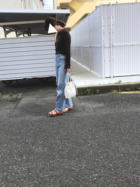 「ハイウエストストレートジーンズ」｜kumiさん（レディース・157cm）の春コーディネート