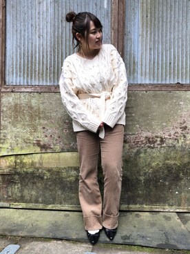 「白ソックス」｜nanaseさん（レディース・155cm）の冬コーディネート