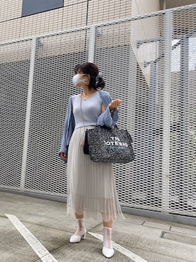 「GRL（グレイル）のアイテム（スリッポン）」を使った、おかきょんさん（レディース・160cm）の夏コーディネート