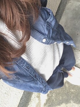 「ワッフルクルーネックＴ」｜「アイテム（スリッポン）」を使った、kqoさん（レディース・158cm）の春コーディネート