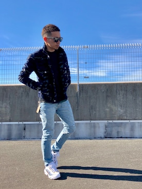 「AIR MAX」｜「アイテム（デニムジャケット）」を使った、hinai_Gさん（メンズ・170cm）の冬コーディネート