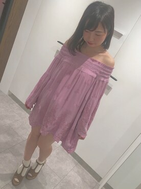 「REDYAZEL（レディアゼル）のアイテム（チュニック）」を使った、yukaさん（レディース・154cm）の春コーディネート