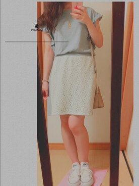 「CONVERSE（コンバース）のconverse（コンバース） ALL STAR OX（オールスターOX）（スニーカー）」を使った、maoiさん（レディース・157cm）の夏コーディネート