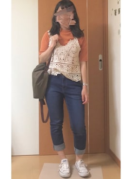 「アイテム（ピアス（両耳用））」を使った、maoiさん（レディース・157cm・20代）の秋コーディネート