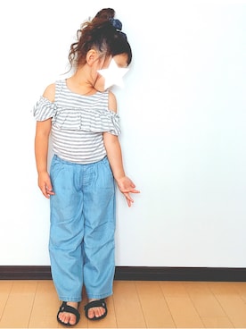 「むすめコーデ」｜「アイテム（サンダル）」を使った、Naa.｡oOさん（キッズ・100cm）の夏コーディネート