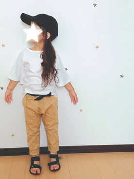 「むすめコーデ」｜「アイテム（オールインワン・サロペット）」を使った、Naa.｡oOさん（キッズ・100cm）の夏コーディネート