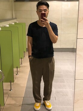 「Bread & Boxersのアイテム」を使った、Miller Chih-sung Wuさん（メンズ・170cm）の秋コーディネート