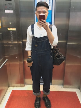 「アイテム（つなぎ/オールインワン）」を使った、Miller Chih-sung Wuさん（メンズ・170cm）の秋コーディネート
