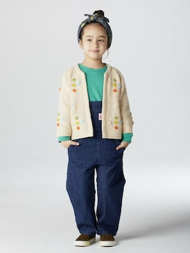 「レトロ」｜「アイテム（サロペット/オーバーオール）」を使った、MARKEY'Sさん（キッズ・104cm）の秋コーディネート