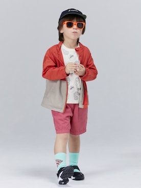 「長袖Tシャツ」｜「アイテム（ナイロンジャケット）」を使った、MARKEY'Sさん（キッズ・107cm）の冬コーディネート