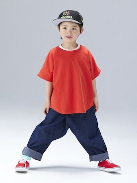 「USAコットン」｜「アイテム（パンツ）」を使った、MARKEY'Sさん（キッズ・107cm）の春コーディネート