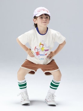「Champion（チャンピオン）のアイテム」を使った、MARKEY'Sさん（キッズ・107cm）の春コーディネート