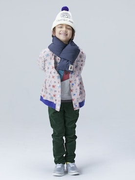 「FRUIT OF THE LOOM（フルーツオブザルーム）のアイテム」を使った、MARKEY'Sさん（キッズ・117cm）の冬コーディネート