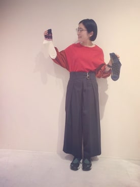 「chambre de charme（シャンブルドゥシャーム）のアイテム（パンツ）」を使った、otnさん（レディース・160cm）の冬コーディネート