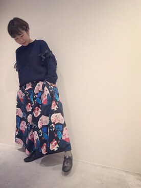 「chambre de charme（シャンブルドゥシャーム）のアイテム（パンツ）」を使った、otnさん（レディース・160cm）の冬コーディネート