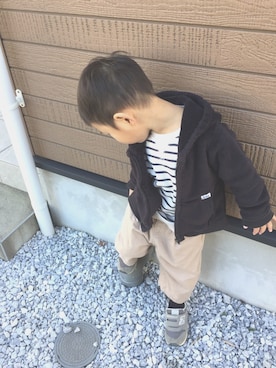 「Lee（リー）のアイテム（パーカー）」を使った、ayaheyさん（キッズ・100cm）の秋コーディネート