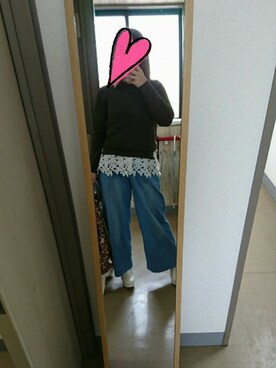 「VENCE（ヴァンス）のアイテム（パンツ）」を使った、瑠璃小野寺さん（レディース・153cm）の秋コーディネート