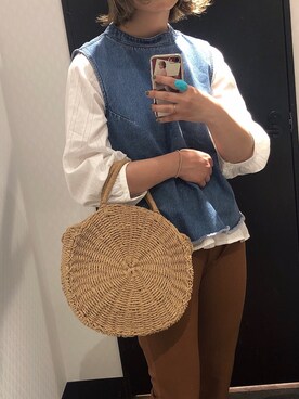 「GAP（ギャップ）のアイテム（トップス、ホワイト系）」を使った、キャノさん（レディース）の春コーディネート
