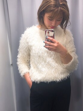 「usedのアイテム（トップス、ホワイト系）」を使った、キャノさん（レディース）の春コーディネート