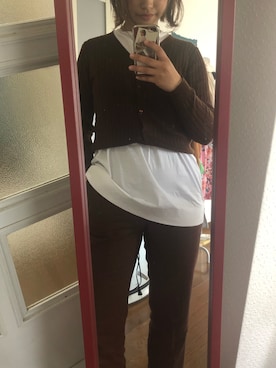 「MOUSSY（マウジー）のアイテム（Tシャツ/カットソー、ホワイト系）」を使った、キャノさん（レディース）の春コーディネート