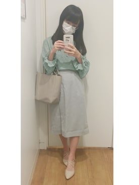 「MAJESTIC LEGON（マジェスティックレゴン）のタイニーハートブラウス（シャツ/ブラウス）」を使った、148hklifeさん（レディース・148cm）の秋コーディネート