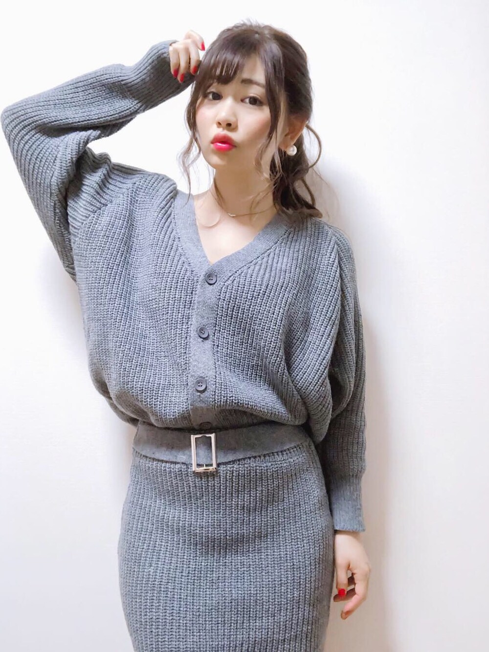 「シンプル、ラクチンコーデ、冬コーデ、おしゃれさんと繋がりたい、大人カジュアル、ootd、キレイめ、低身長コーデ、プチプラ」｜「fifthのアイテム（アンサンブル、グレー系）」を使った、♡高橋 里彩子さん（レディース・154cm）の冬コーディネートの1枚目の写真