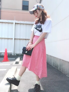 ♡高橋 里彩子使用「NIKE（【NIKE/ナイキ】ロゴTシャツ）」的時尚穿搭