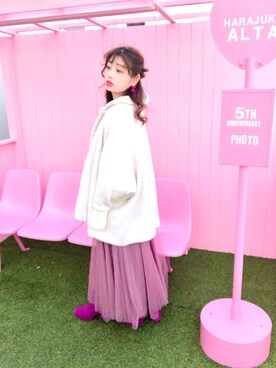 ♡高橋 里彩子さんの「[低身長サイズ有]チュールロングスカート」を使ったコーディネート