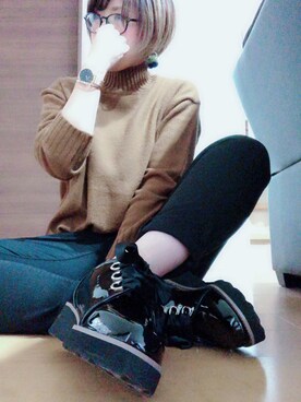 「Daniel Wellington（ダニエルウェリントン）の販売終了クラシックペティット アッシュフィールド32mm（アナログ腕時計）」を使った、ニコさん（レディース・164cm）の秋コーディネート