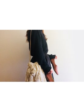 「ラビットファー」｜「アイテム（ハンチング/ベレー帽）」を使った、やんさん（レディース・153cm）の冬コーディネート