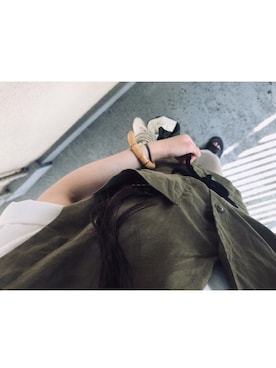 「bulle de savon（ビュルデサボン）のNOUVO NICAR      　レザーサンダル　W1648（パンプス、ブラウン系）」を使った、やんさん（レディース・153cm）の夏コーディネート