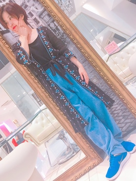 「PAGEBOY（ページボーイ）のアイテム（その他トップス、ブラック系）」を使った、emikoさん（レディース・157cm）の夏コーディネート