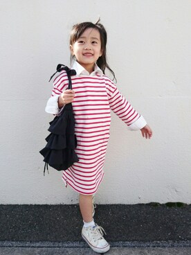 「axes femme POETIQUE（アクシーズファムポエティック）のアイテム（バッグ）」を使った、katy!!さん（キッズ・110cm）の冬コーディネート