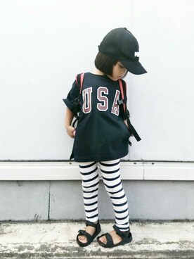 「babygap」｜「アイテム（キャップ）」を使った、katy!!さん（キッズ・100cm）の夏コーディネート