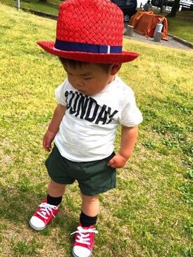 「NEEDLE WORK（ニードルワーク）のアイテム」を使った、★YK★ さん（キッズ・70cm）の春コーディネート