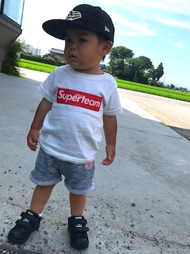 「スタンスミス」｜★YK★ さん（キッズ・80cm）の夏コーディネート